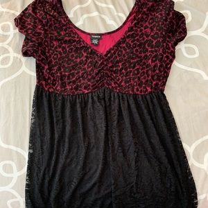 Leopard print, babydoll top